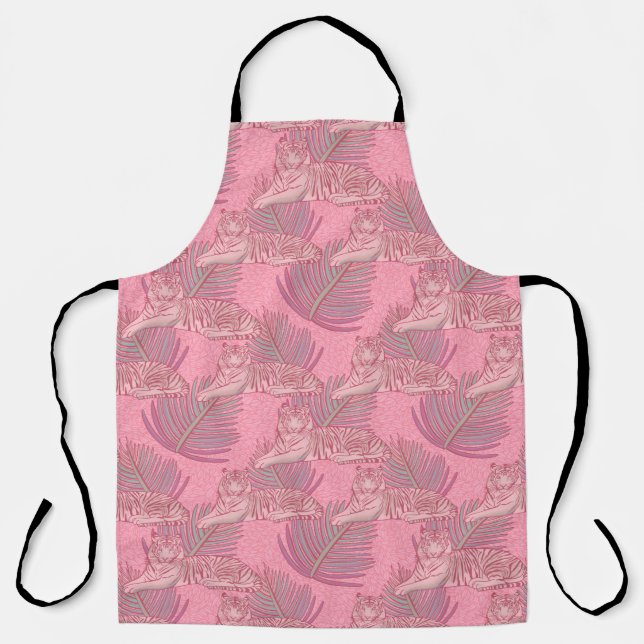 Rosa Jungle Tiger Pattern Schürze (Vorderseite)