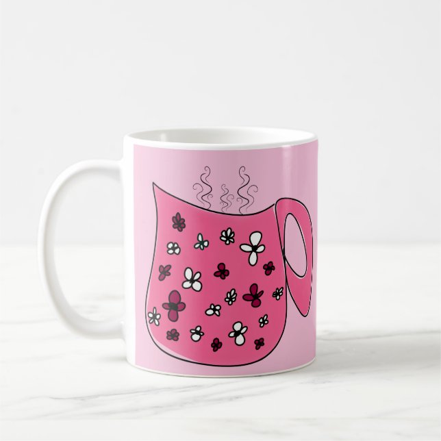 Rosa Kaffee Kaffeetasse (Links)