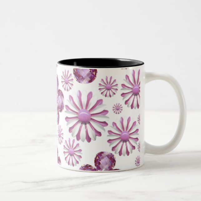ROSA KAFFEETASSE DER BLUMEN-BLING (Rechts)