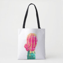 Rosa Kaktus Foto-Tasche