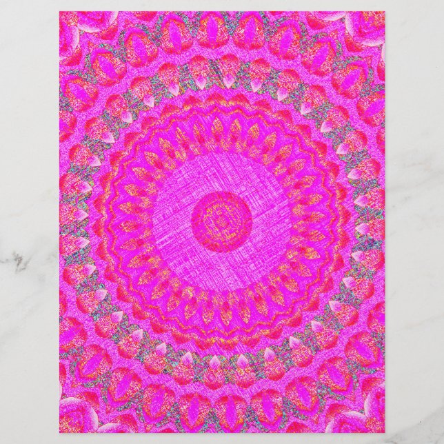 Rosa Kaleidoskop Großpackung Scrapbook-Papier Seit Flyer (Vorne)