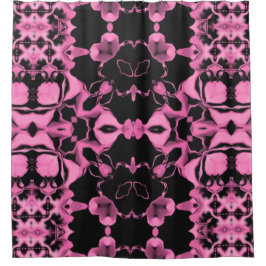 Rosa Kaleidoskop mit Schwarz Duschvorhang