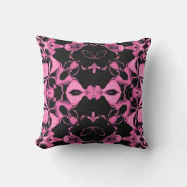 Rosa Kaleidoskop mit Schwarz Kissen