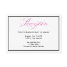 Rosa Kalligrafie-Hochzeitsempfangs-Details Karte