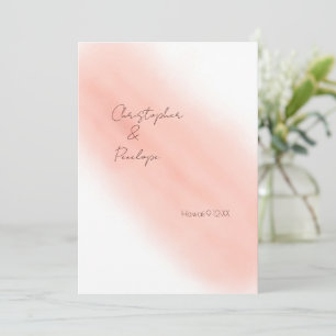 Rosa Kalligrafie-Watercolor Save-the-Date-Karte Einladung