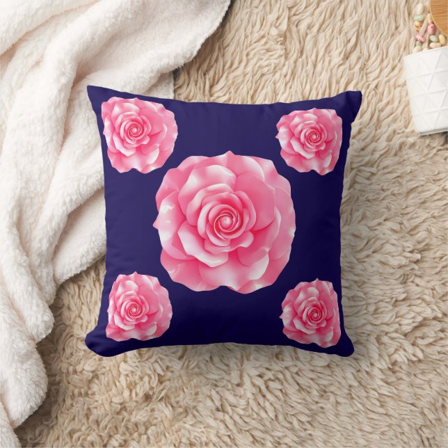 Rosa Kamelie blüht Kissen (Decke)