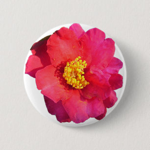 Rosa Kamelie-Blume Button