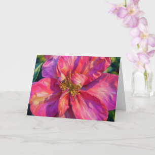 Rosa Kamelie-Blume Florale Kunst Leere Notizkarte Karte