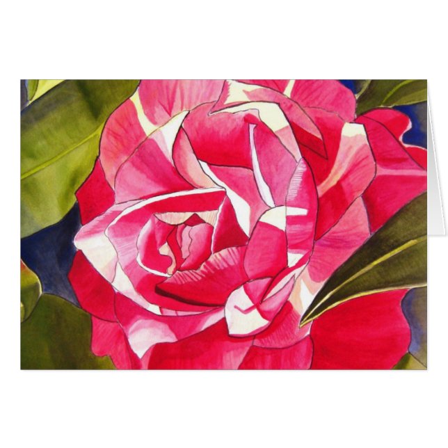 Rosa Kamelien Aquarell Blume Malerei (Vorderseite (Horizontal))