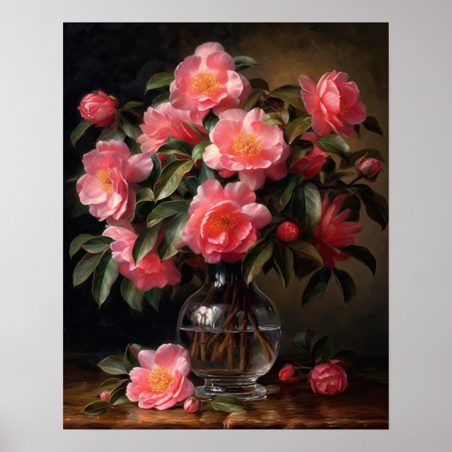 Rosa Kamelien Blume Art Print Poster (Vorne)
