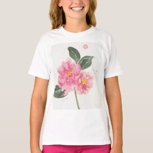 Rosa Kamelien-Mädchen ins Shirt