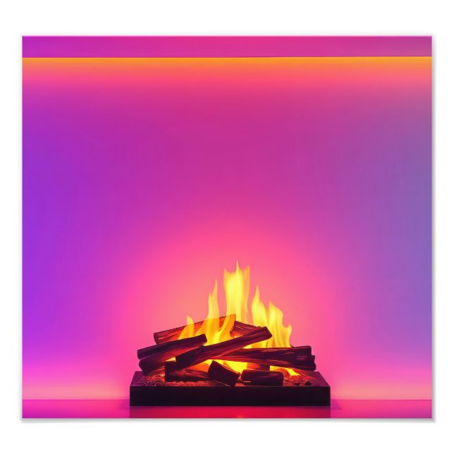 Rosa Kamin-Design Fotodruck (Vorne)