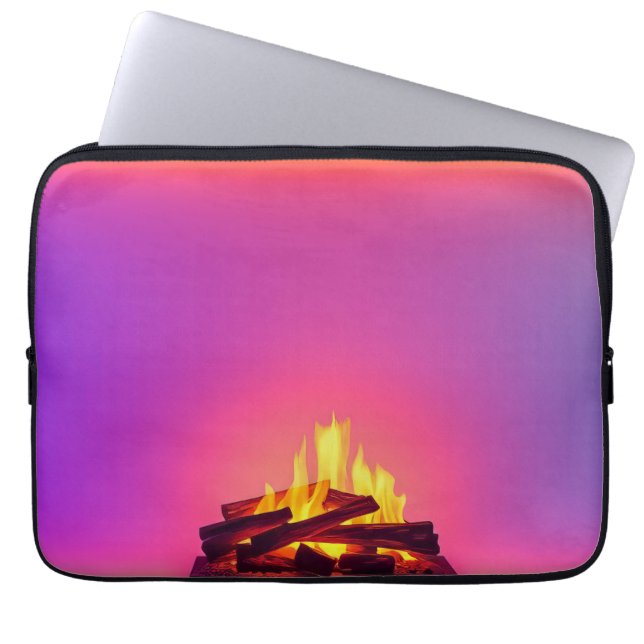 Rosa Kamin-Design Laptopschutzhülle (Vorderseite)