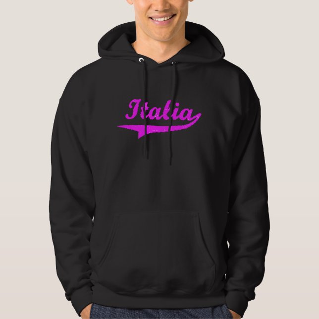 Rosa Kapuzenpulli Italiens Hoodie (Vorderseite)