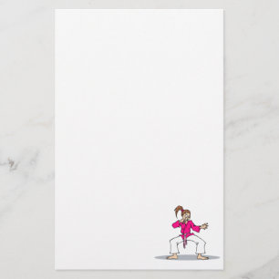 Rosa Karate Briefpapier