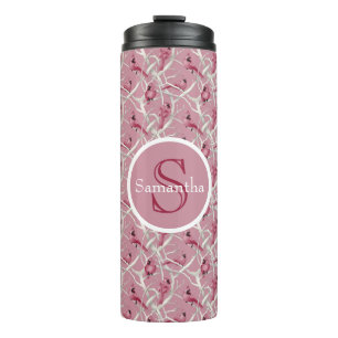 Rosa Kardinal Birnen Personalisiert Monogramm Name Thermosbecher