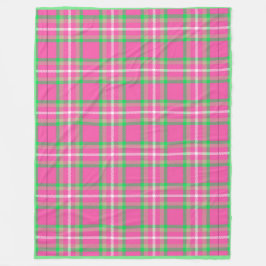 Rosa Kariert Fleece Blankon