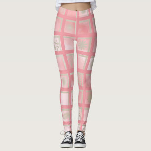 Rosa Kariert Leggings
