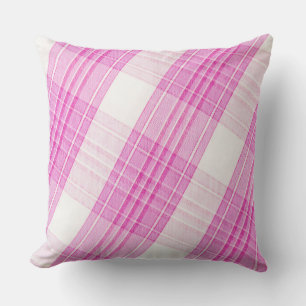 Rosa Kariert/Plüschtier Kariert Reversible Pilze Kissen