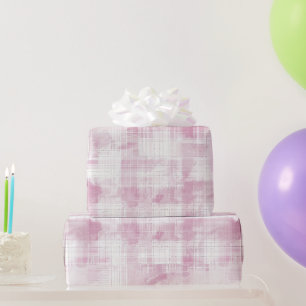 Rosa Kariert Weißer Geburtstag Geschenkpapier