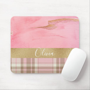 Rosa Karierte Farbe Mousepad