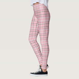 Rosa Karierte Printmedien Frauen Leggings