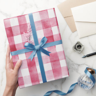 Rosa Karierte Streifen Geburtstag Geschenkpapier