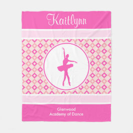 Rosa karierter Diamant-Tanz mit Monogramm Fleecedecke