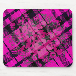 Rosa karierter Farben-Spritzer Mousepad
