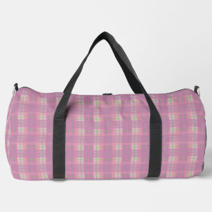 Rosa Karierter Reisetasche, Groß Duffle Bag