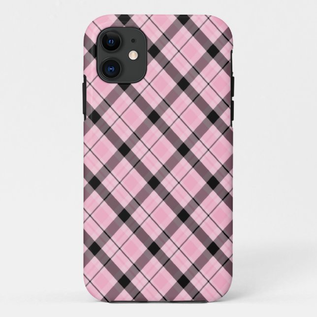 Rosa kariertes DOS Case-Mate iPhone Hülle (Rückseite)