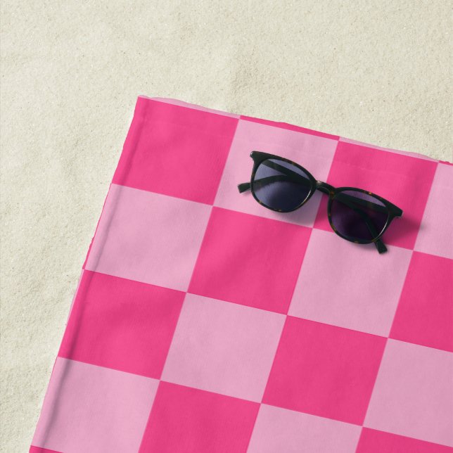 Rosa kariertes Druckmuster Strandtuch (Beispiel)