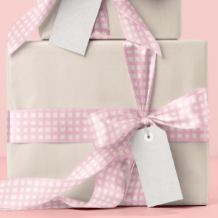 Rosa kariertes Gingham Satinband