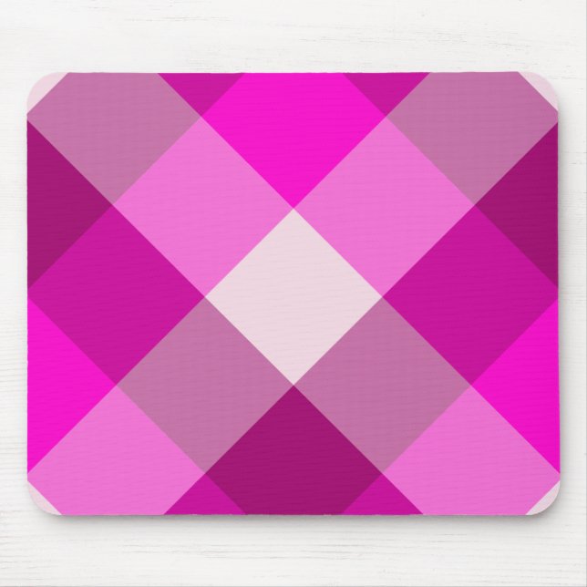 Rosa kariertes Mousepad (Vorne)