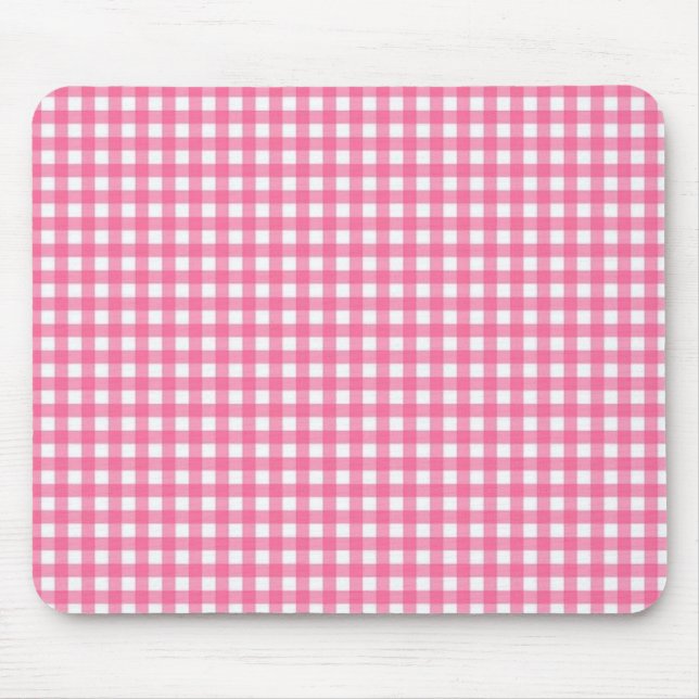 Rosa kariertes Mousepad (Vorne)