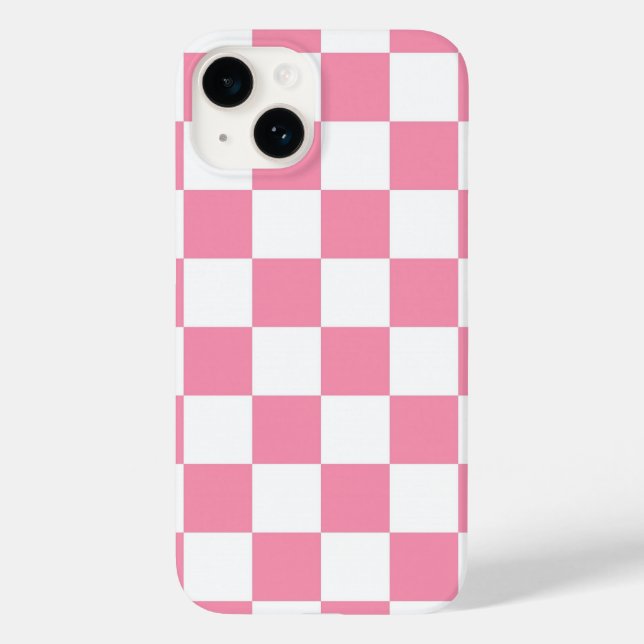 Rosa kariertes Muster Case-Mate iPhone Hülle (Rückseite)