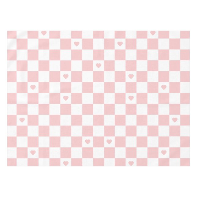 Rosa kariertes Muster Hintergrund Tischdecke (Vorderseite (Horizontal))