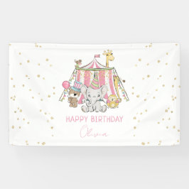 Rosa Karneval Circus Geburtstagsparty des Kindes Banner