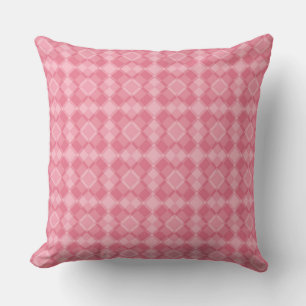 Rosa Karo-Argyle-Muster Kissen