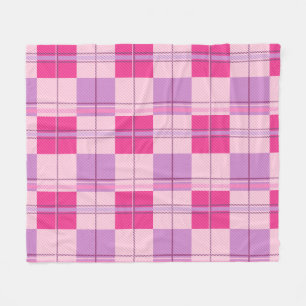 Rosa Karo Fleece-Decke Weiche Lila Tartan-Wurfdeck Fleecedecke
