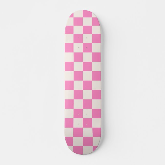 Rosa Karo, Prüfplatine-Muster, geprüft Skateboard (Vorne)
