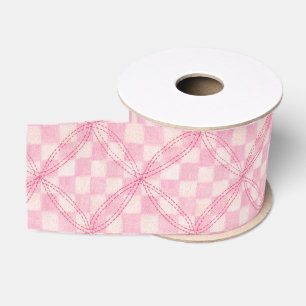 ROSA KARO QUILT 3" breites Grosgrainband Ripsband