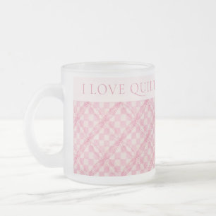 ROSA KARO QUILT Frosted Glass Mug + Text / Erröten Mattglastasse