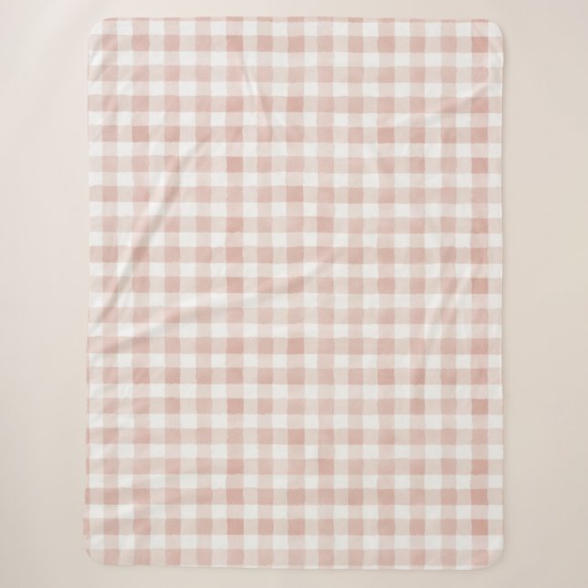 Rosa Karo Streifen Sherpadecke (Vorderseite)