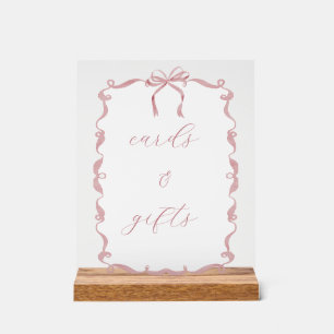 Rosa Karten & Geschenke Schild für Baby oder Hochz