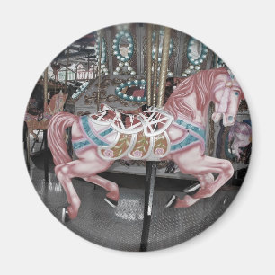 Rosa Karussellpferd Magnet