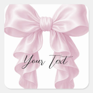 Rosa Kaskade Ruffle Bow Classy Brautparty Quadratischer Aufkleber