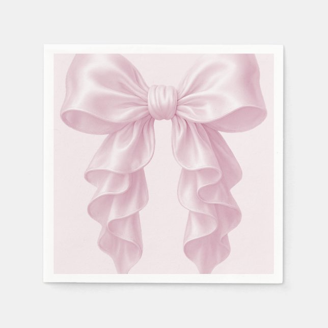 Rosa Kaskade Ruffle Bow Classy Posh Serviette (Vorderseite)
