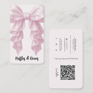 Rosa Kaskade Ruffle Bow Elegant Posh Boutique QR Visitenkarte