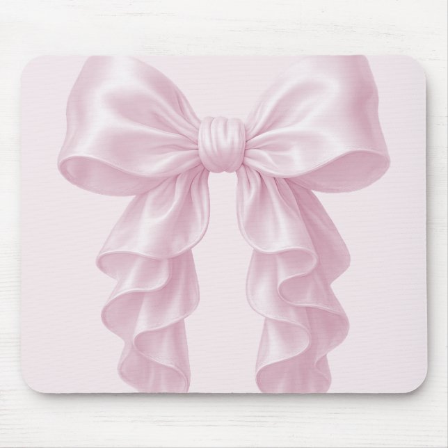 Rosa Kaskade Ruffle Bow Elegante Girly Mousepad (Vorne)